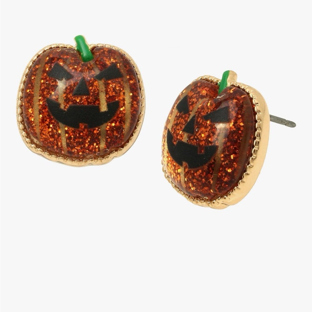 Betsey Johnson Orange Pumpkin Earrings
